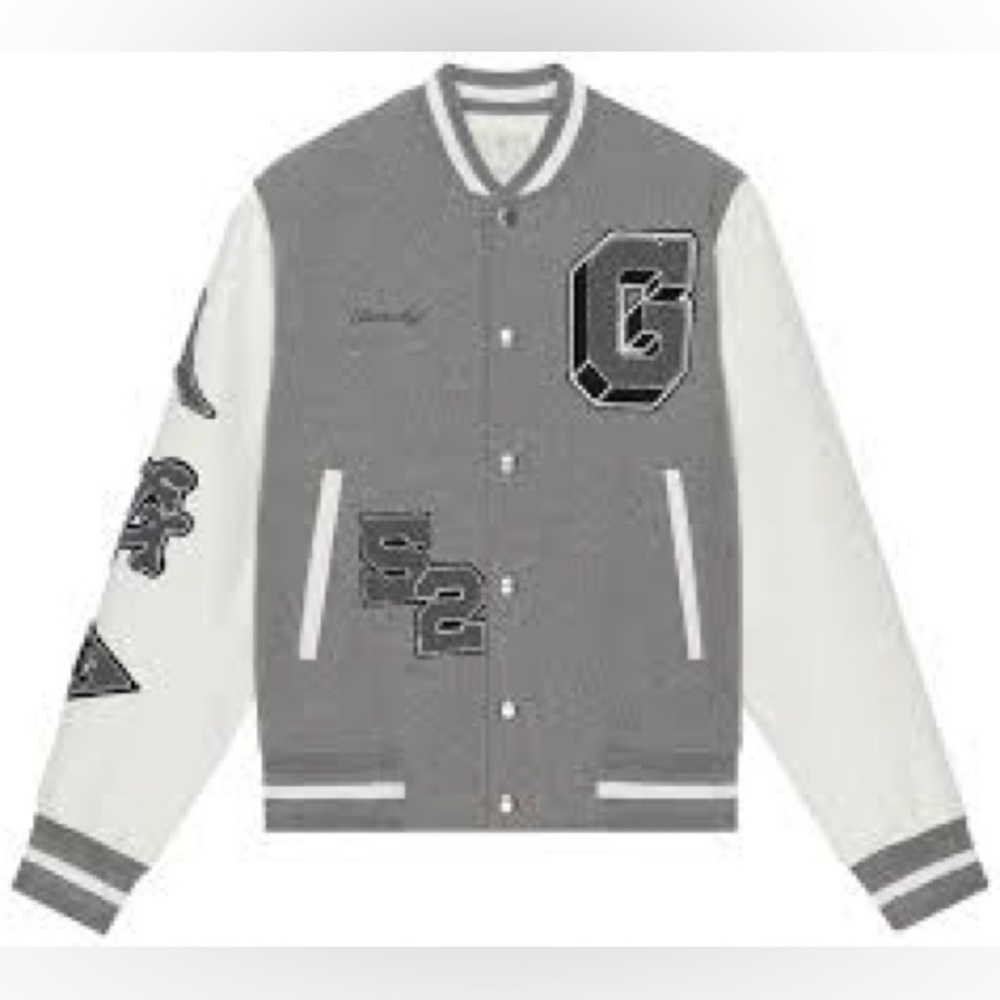 Givenchy  logo-appliquéd wool-blend and leather varsity jacket